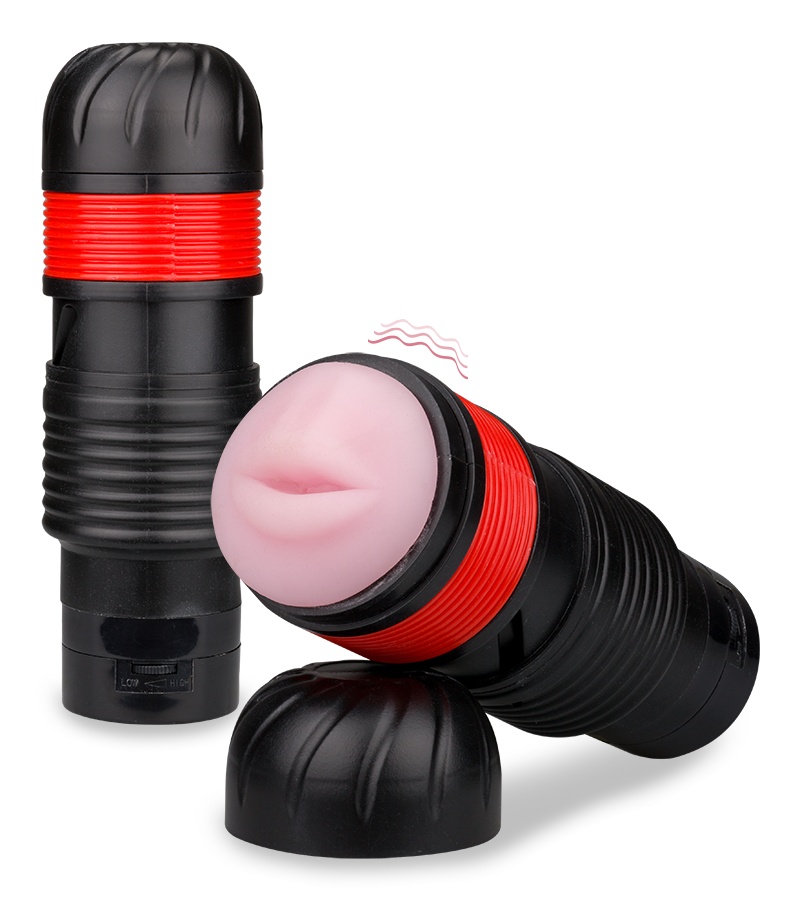 Masturbateur bouche télescopique vibrant