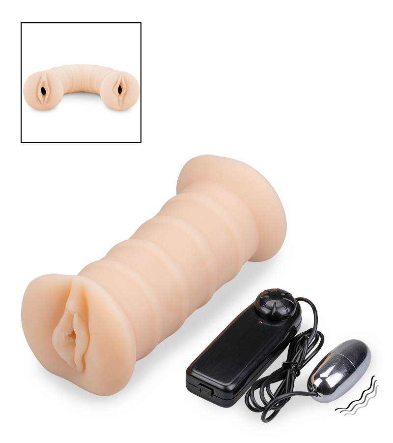 Masturbateur double vagin vibrant