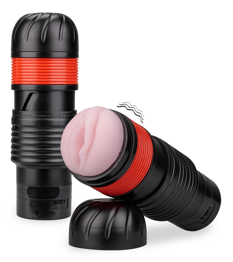 Masturbateur manuel téléscopique vibrant