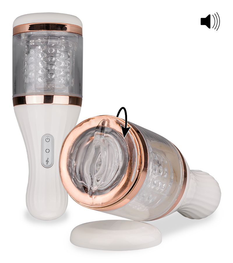 Masturbateur rotatif avec fonction vocale Huzzah