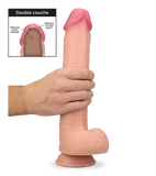 Méga gode silicone liquide double couche 32,0cm