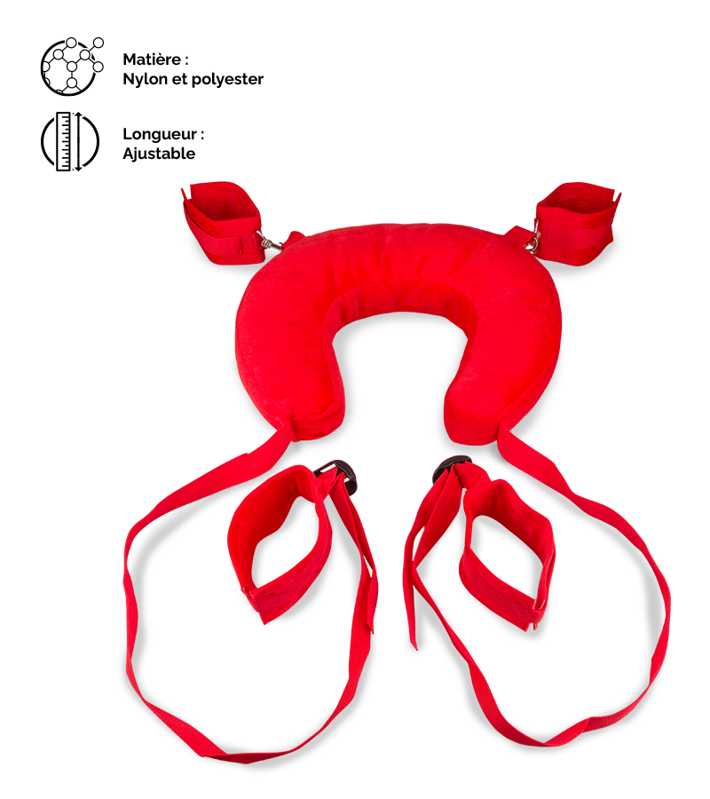 Menottes bondage chevilles et poignets avec coussin