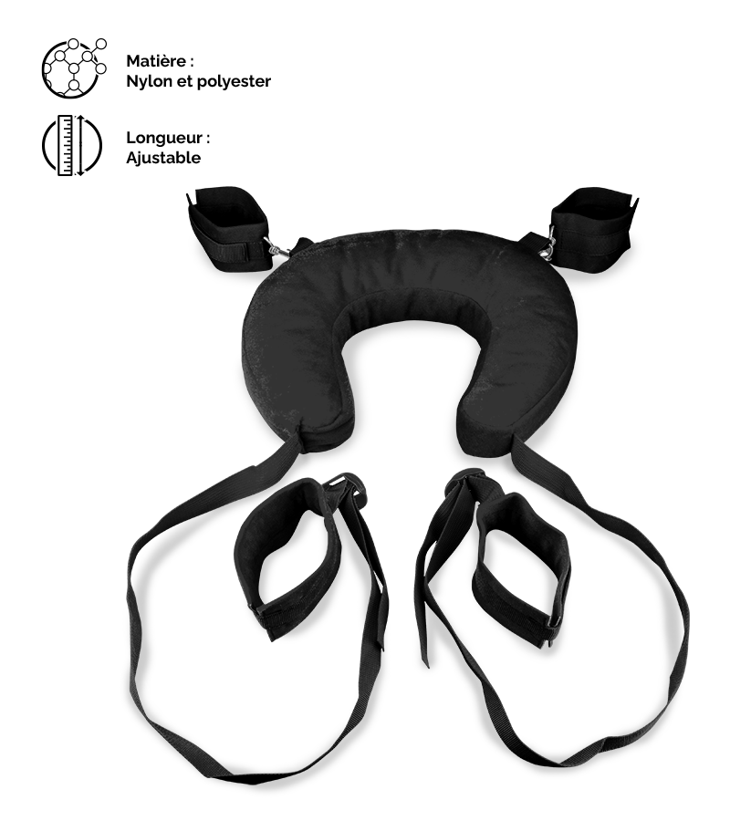Menottes bondage chevilles et poignets avec coussin