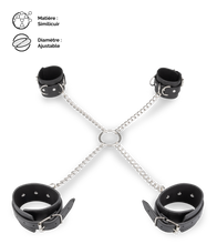 Charger l'image dans la galerie, Menottes en croix chevilles poignets cuir