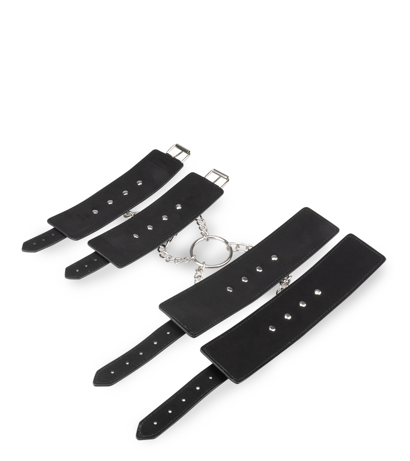 Menottes en croix chevilles poignets cuir
