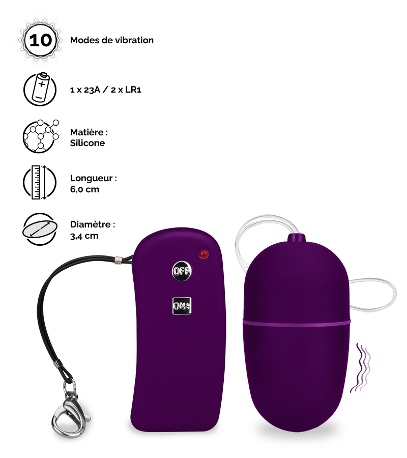 Oeuf vibrant télécommande Brava - M