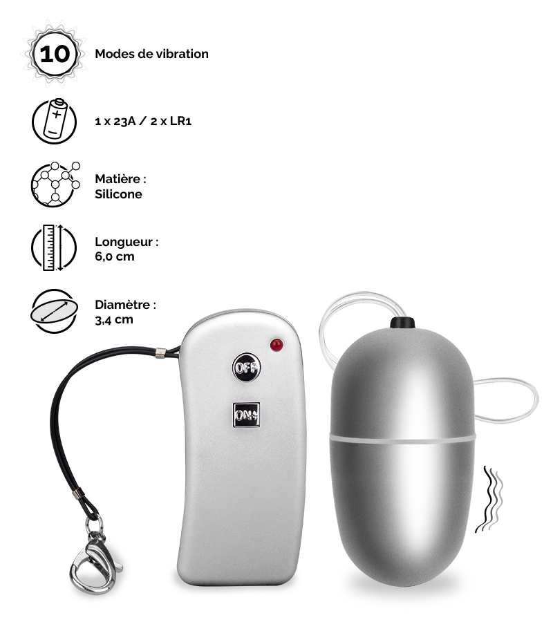 Oeuf vibrant télécommande Brava - M