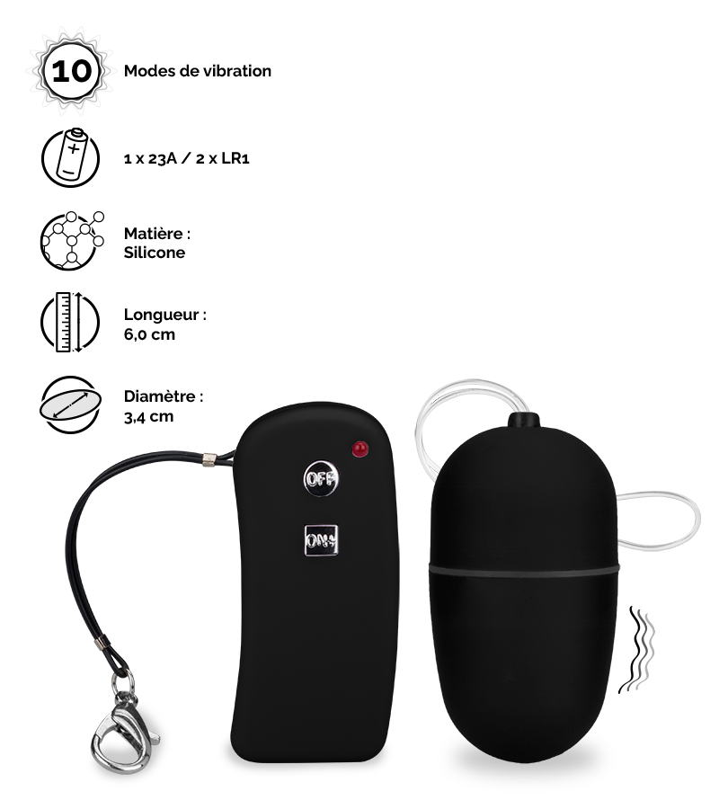 Oeuf vibrant télécommande Brava - M