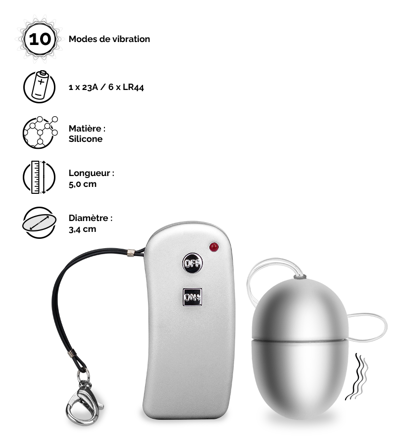 Oeuf vibrant télécommandé Brava - S