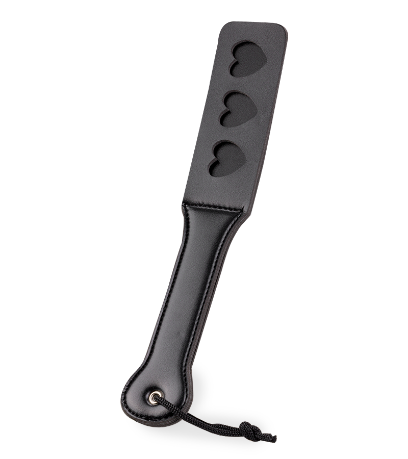 Paddle BDSM en similicuir avec cœurs