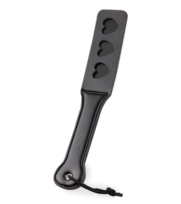 Paddle BDSM en similicuir avec cœurs