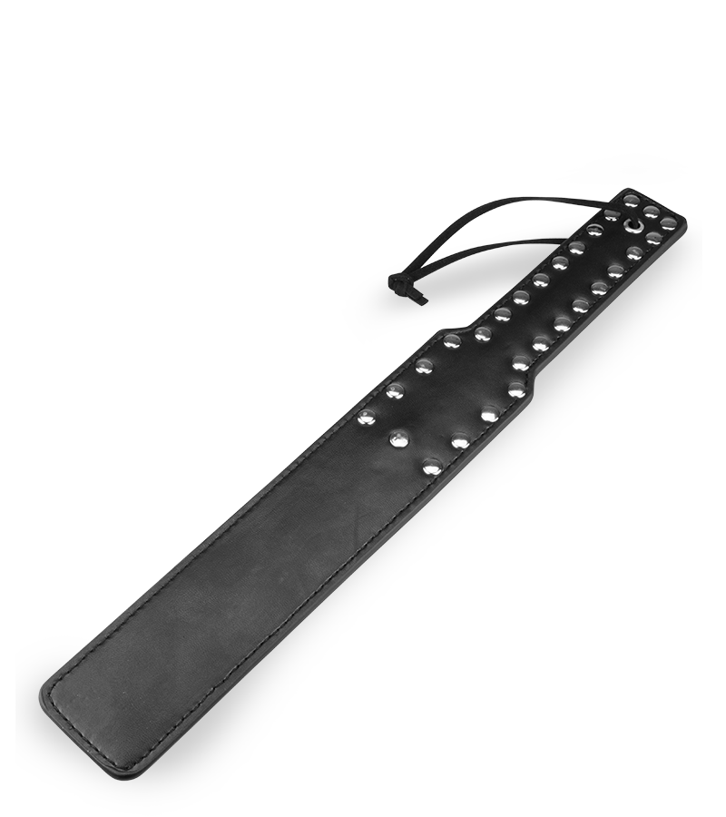 Paddle noir similicuir et rivets BDSM 38,0cm