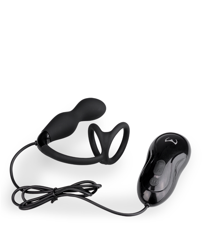 Petit stimulateur de prostate avec double cockring Remember