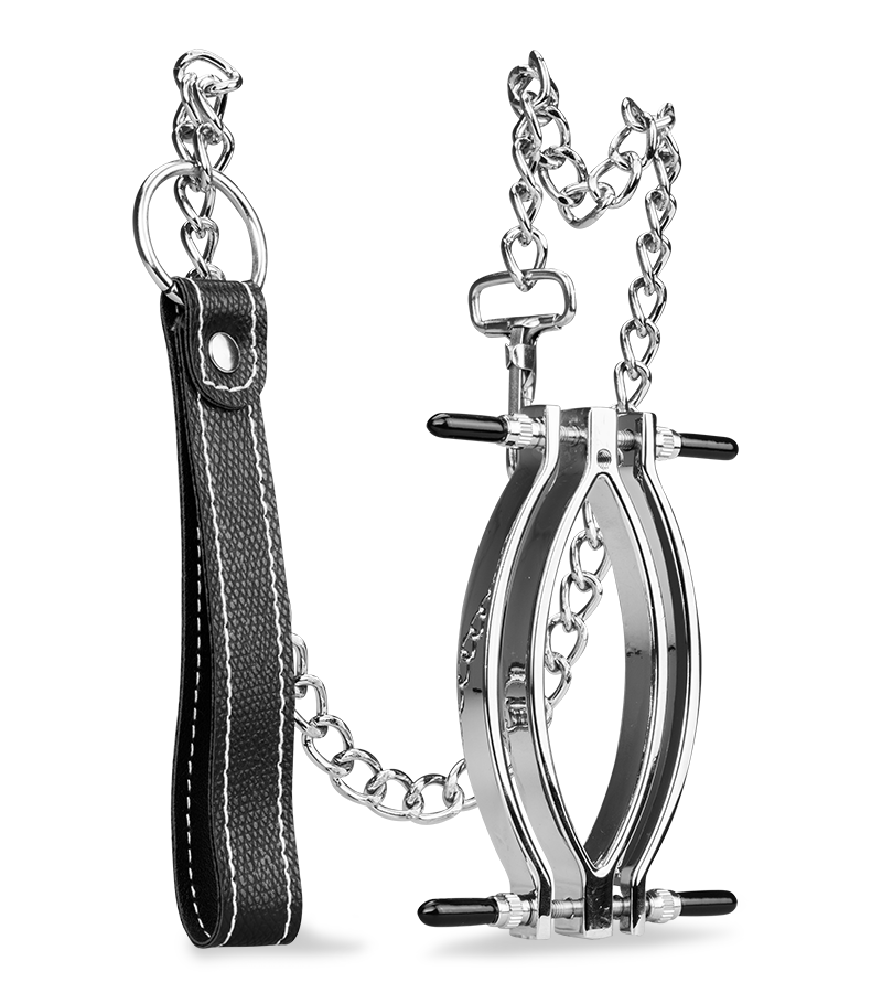 Pince à vagin en acier inoxydable + laisse