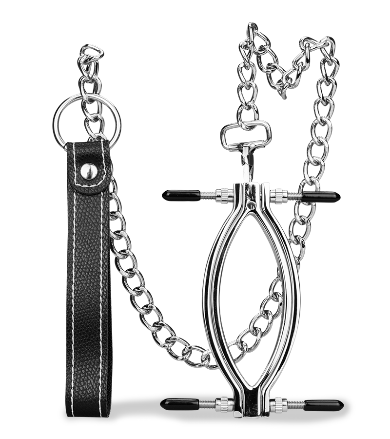 Pince à vagin en acier inoxydable + laisse