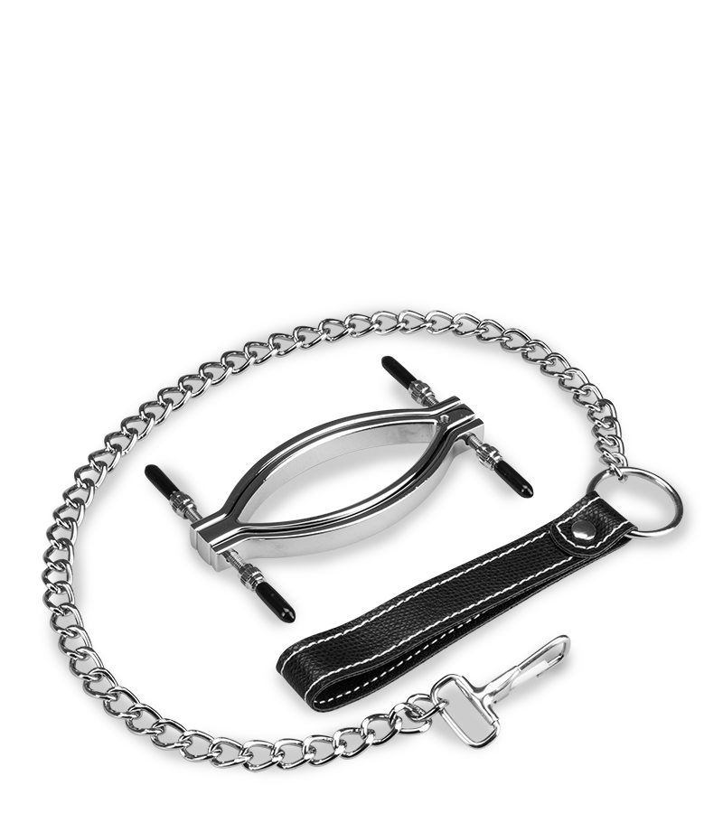 Pince à vagin en acier inoxydable + laisse