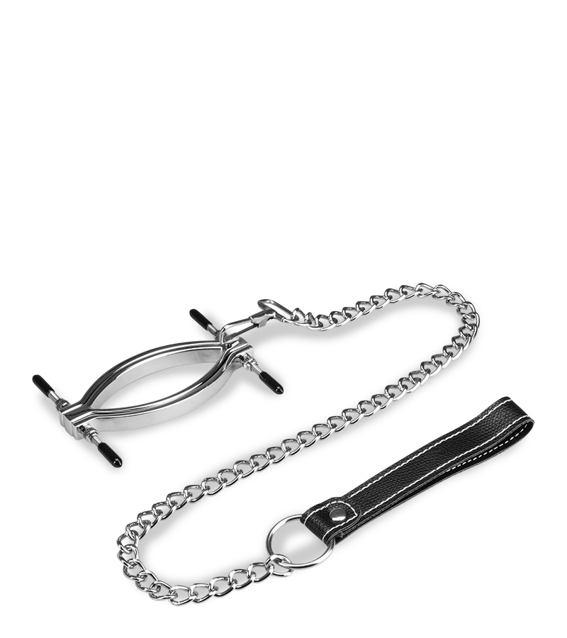 Pince à vagin en acier inoxydable + laisse