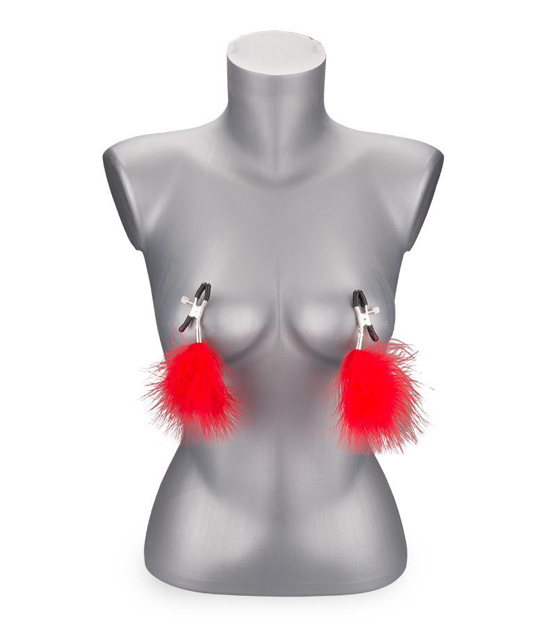 Pinces à seins avec plumeaux