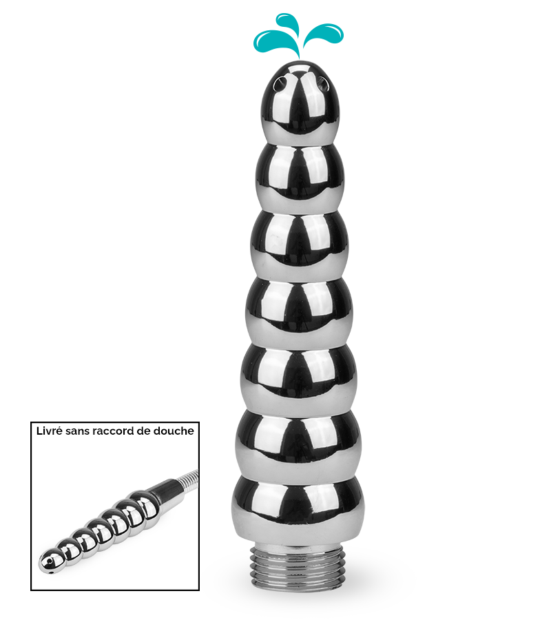 Plug anal chapelet 7 boules enema embout pommeau de douche
