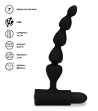 Charger l'image dans la galerie, Plug anal chapelet vibrant 5 boules Bead