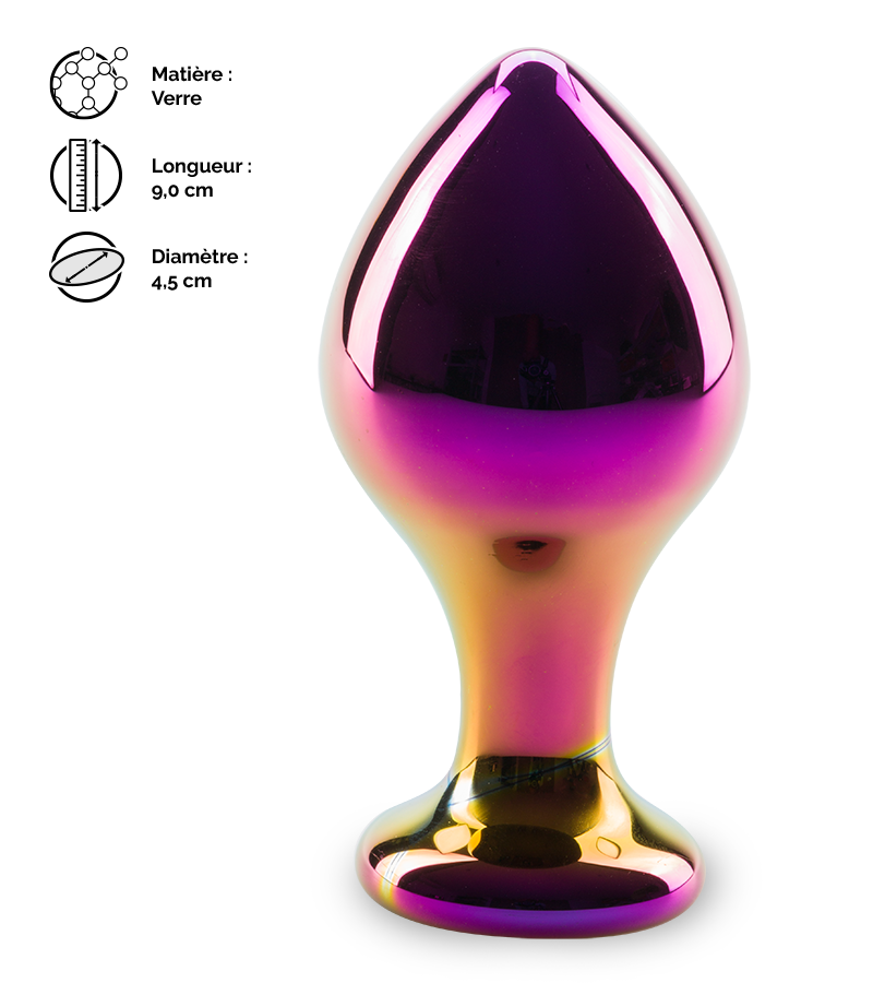Plug anal en verre Chrome
