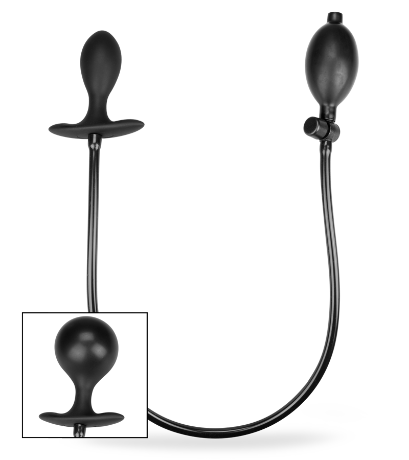 Plug anal gonflable avec bille massante
