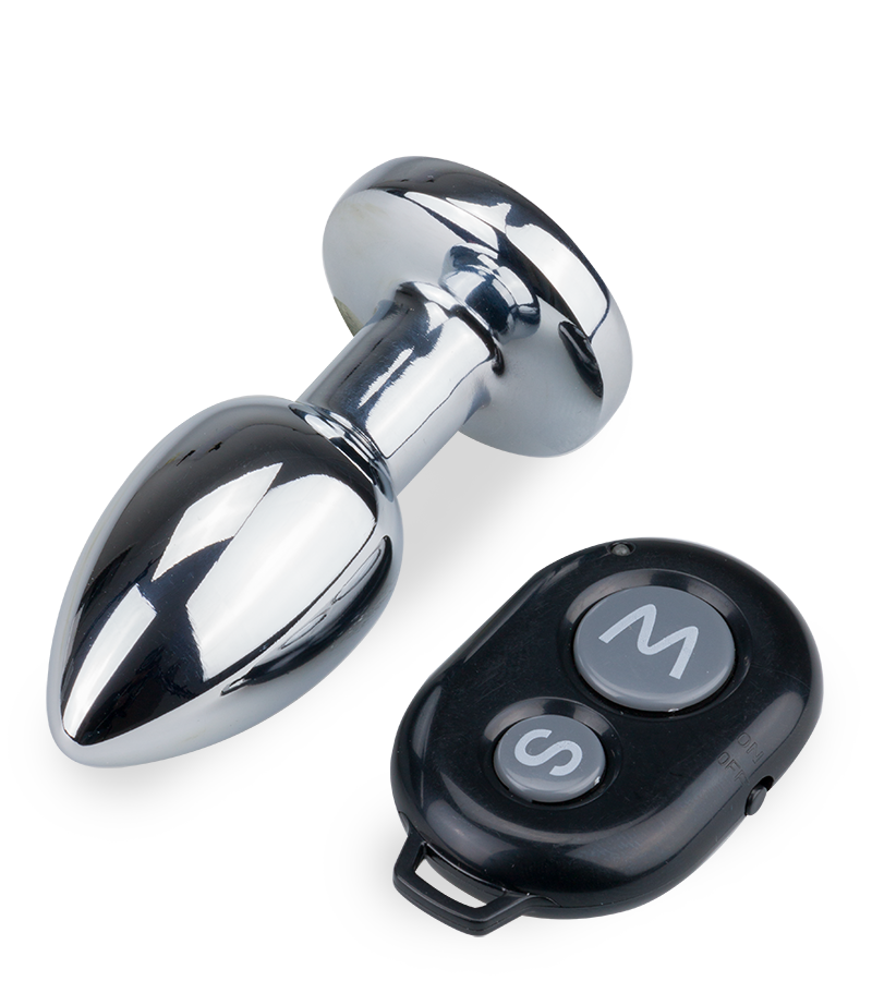 Plug anal métal rosebud vibrant télécommandé Orion