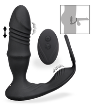 Charger l'image dans la galerie, Plug anal vibrant et va-et-vient avec cockring Clark