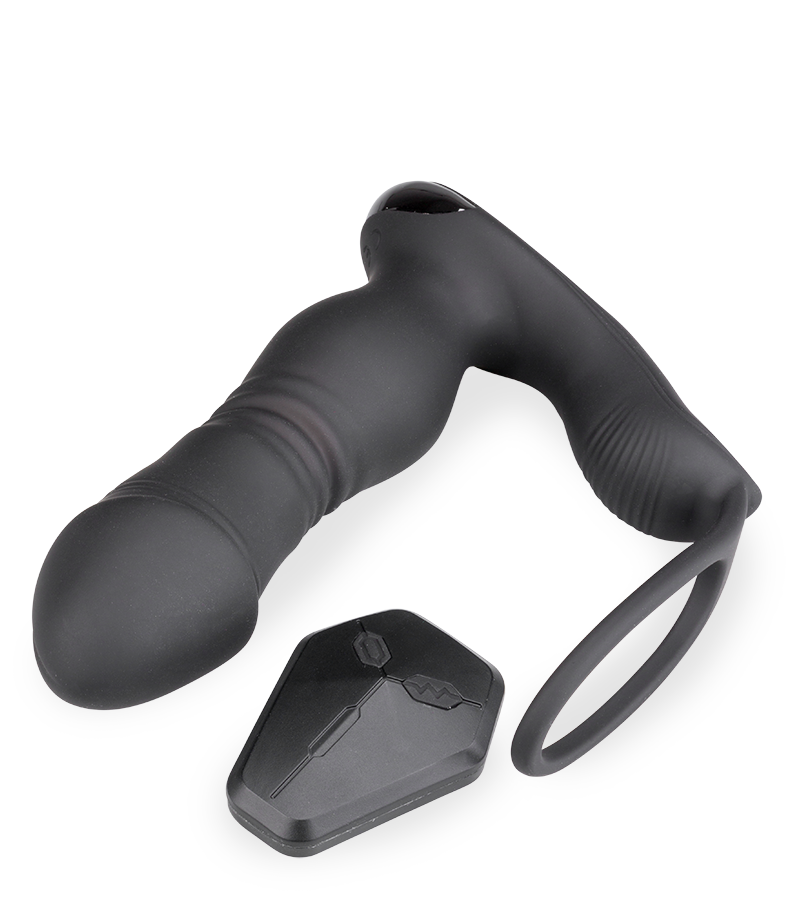 Plug anal vibrant et va-et-vient avec cockring Héra