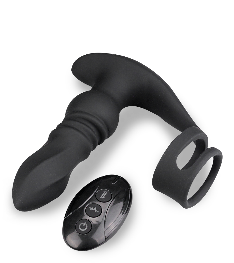 Plug anal vibrant et va-et-vient avec double cockring Toronto