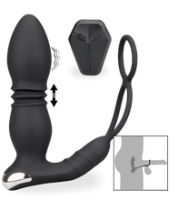 Charger l'image dans la galerie, Plug anal vibrant va-et-vient avec double cockring Paolo