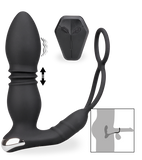 Plug anal vibrant va-et-vient avec double cockring Paolo