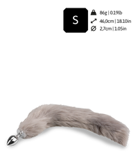 Charger l'image dans la galerie, Plug queue de chien fourrure vegan grise