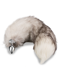 Charger l'image dans la galerie, Plug queue de renard fourrure grise et blanche