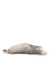 Charger l'image dans la galerie, Plug queue de renard fourrure grise et blanche
