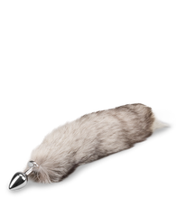Charger l'image dans la galerie, Plug queue de renard fourrure grise et blanche