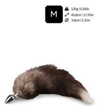 Charger l'image dans la galerie, Plug queue de renard fourrure noire et blanche