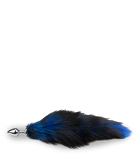 Charger l'image dans la galerie, Plug queue de renard fourrure noire et bleue