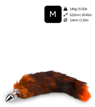 Charger l'image dans la galerie, Plug queue de renard fourrure noire et orange