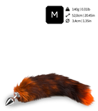 Plug queue de renard fourrure noire et orange