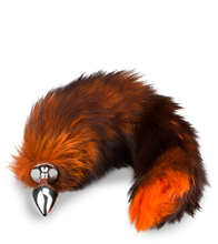 Charger l'image dans la galerie, Plug queue de renard fourrure noire et orange