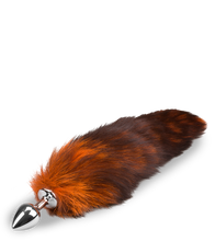 Charger l'image dans la galerie, Plug queue de renard fourrure noire et orange