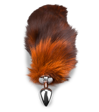 Charger l'image dans la galerie, Plug queue de renard fourrure noire et orange