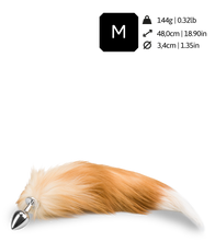 Charger l'image dans la galerie, Plug queue de renard fourrure rousse et blanche