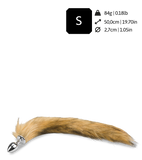 Plug queue de renard fourrure vegan marron