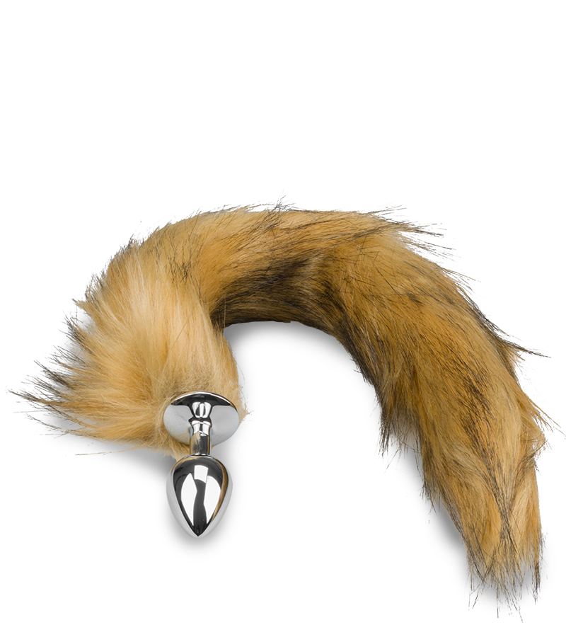 Plug queue de renard fourrure vegan marron