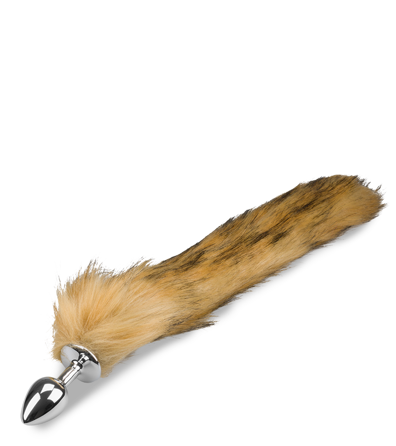 Plug queue de renard fourrure vegan marron
