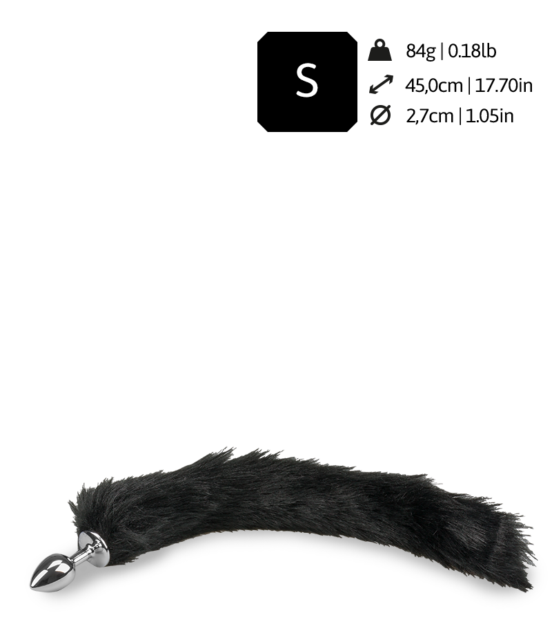 Plug queue de renard fourrure vegan noire