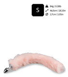 Plug queue de renard fourrure vegan rose