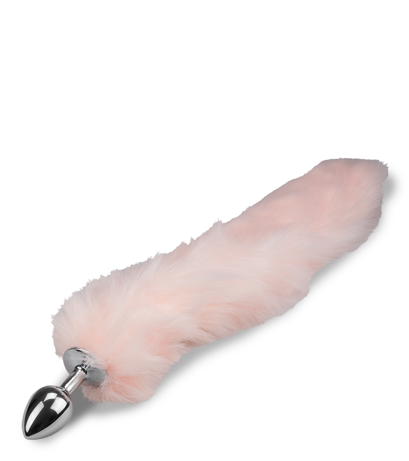 Plug queue de renard fourrure vegan rose